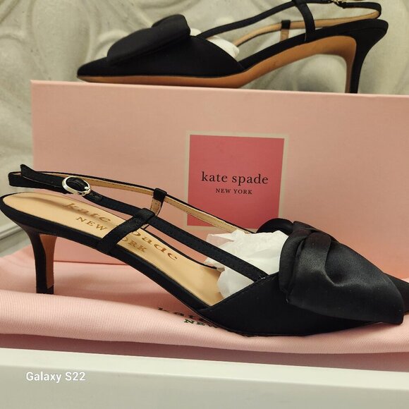 kate spade Shoes - Kate Spade "Marseille" Satin Lux Black Kitten heels. NIB. Size: various